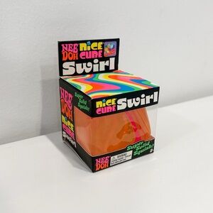 Needoh Nice Cube Swirl Orange with Pink swirl
